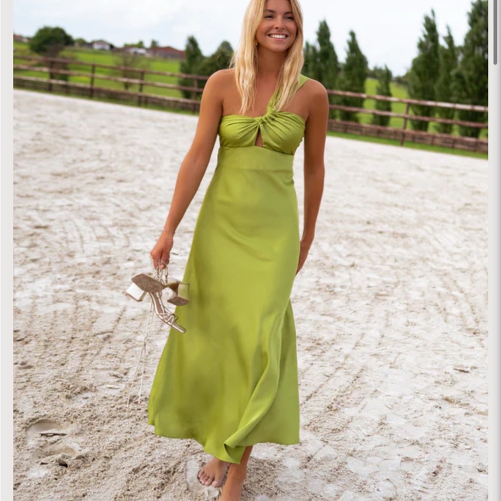 Green Twist-Front Maxi Dress - Women